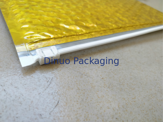 Full color metallic foil padded bubble zipper lock bag cosmetics packaging zipper bubble bag