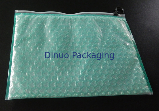 Strong Adhesive Clear Plastic Zipper Bubble Bags With Copperplate Printing