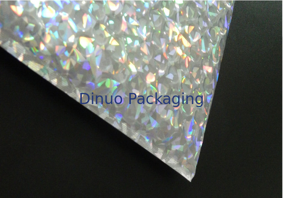Reclosable 250x180mm Shiny Holographic Slider Zipper bubble bag , Bubble for packing