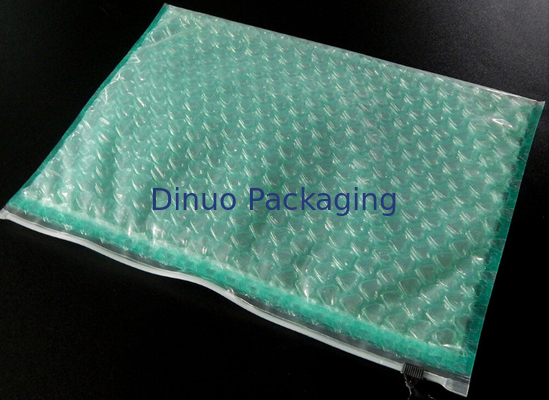 Strong Adhesive Clear Plastic Zipper Bubble Bags With Copperplate Printing