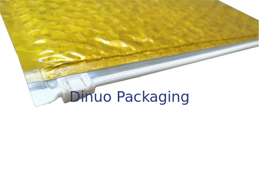 Custom logo and print Rose gold color A4 zipper Aluminum Foil Metallic Bubble Express Bag
