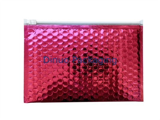 Red Shinny A3 Metallic Foil Padded Envelope Mailers Standard Pack Zipper Bubble Bag