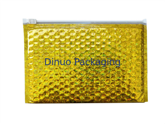 Shockproof Laser Film Zipper Bubble Bags For Jewelry / Cosmetic SGS