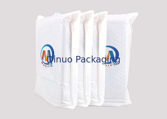 White Padded Bubble Poly Mailer Envelopes For Online Shopping / Express Delivery