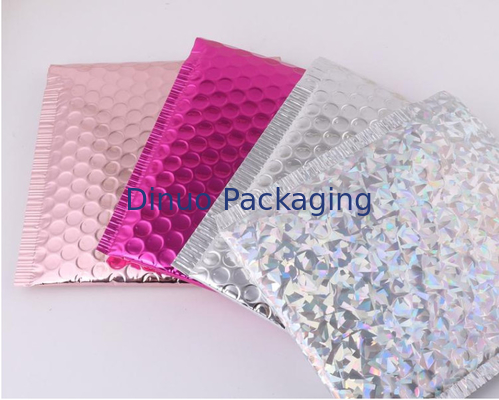 VMPET Surface Decorative Holographic Bubble Mailers Custom Printing