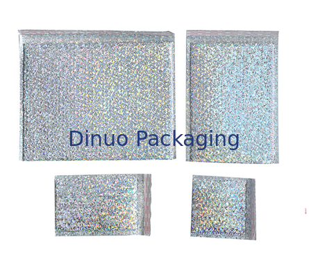 VMPET Surface Decorative Holographic Bubble Mailers Custom Printing