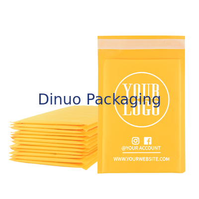 Lightweight Kraft Bubble Mailers Incorporating Low Density Polyethylene Inner Materials and Customized Logo for Packaging