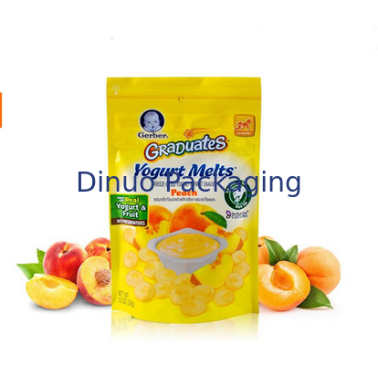 Resealable Lock Custom Printed Stand Up Pouches , Plastic Food Packaging Bags